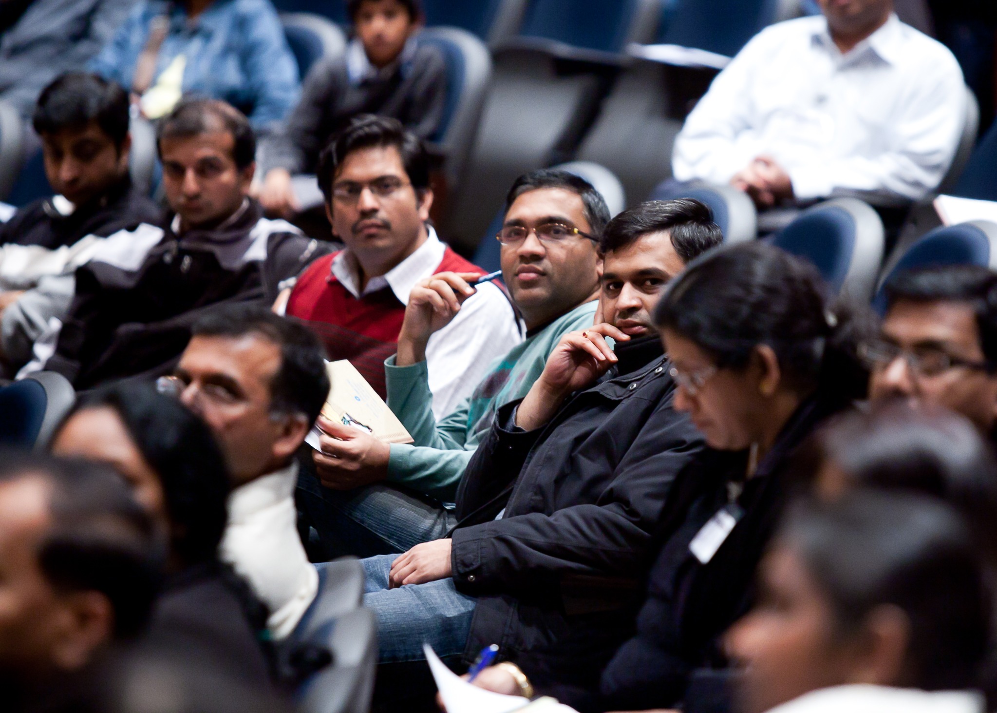 Audience members engaged during Srini Saripalli's workshop